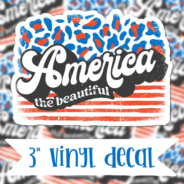 V102 America the Beautiful  - Vinyl Sticker Decal