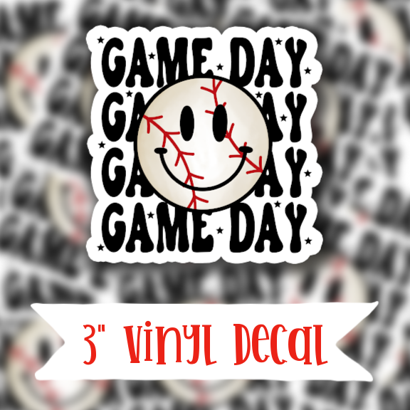 V105 Game Day Baseball - Vinyl Sticker Decal