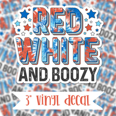 V107 Red White and Boozy - Vinyl Sticker Decal