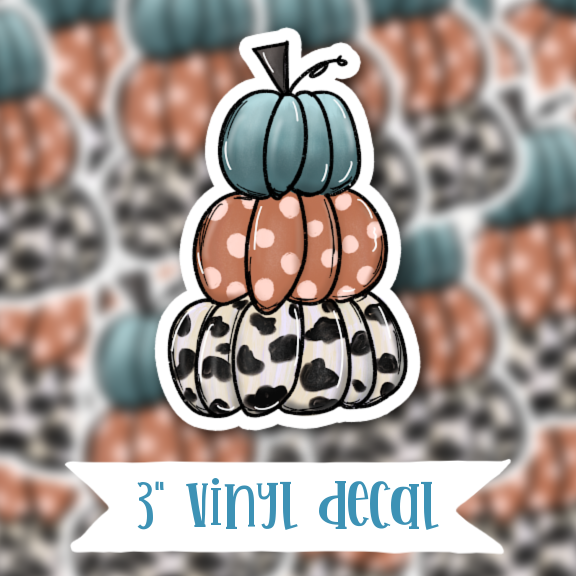 V115 Pumpkin Trio -  Vinyl Sticker Decal