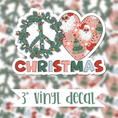 V11 Peace Love Christmas - Vinyl Sticker Decal
