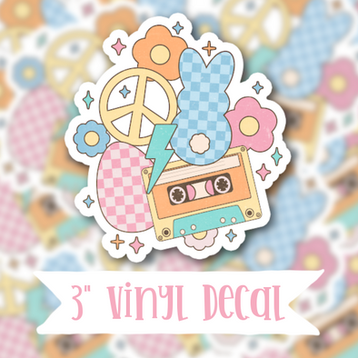 V135 Easter Retro Mixtape - Vinyl Sticker Decal