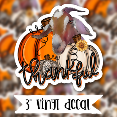 V138 Thankful Goat - Vinyl Sticker Decal