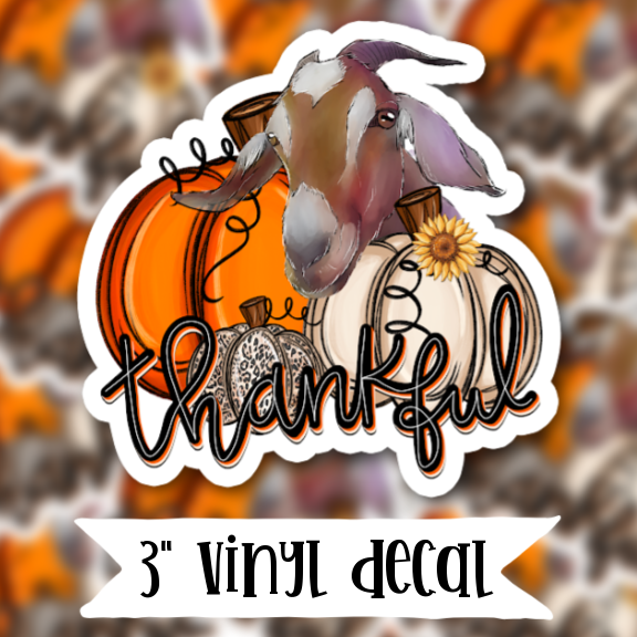 V138 Thankful Goat - Vinyl Sticker Decal