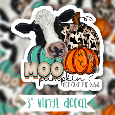 V140 Moo Pumpkin - Vinyl Sticker Decal