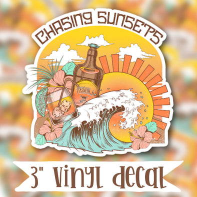 V141 Chasing Sunsets - Vinyl Sticker Decal