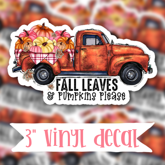 V141 Fall Leaves - Vinyl Sticker Decal