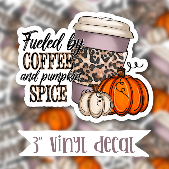V143 Fueled By Coffee - Vinyl Sticker Decal