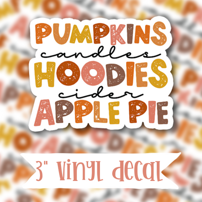 V154 Pumpkins Candles - Vinyl Sticker Decal