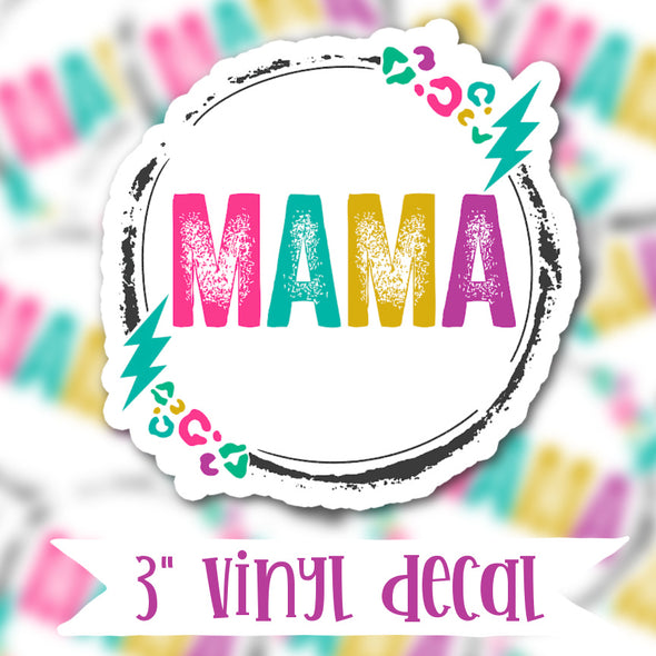 V157 Mama Leopard Bolt - Vinyl Sticker Decal