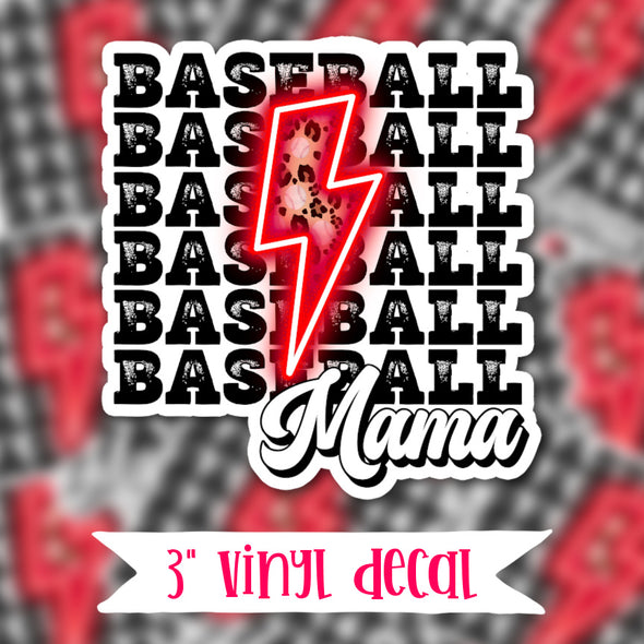 V159 Baseball Mama Red - Vinyl Sticker Decal