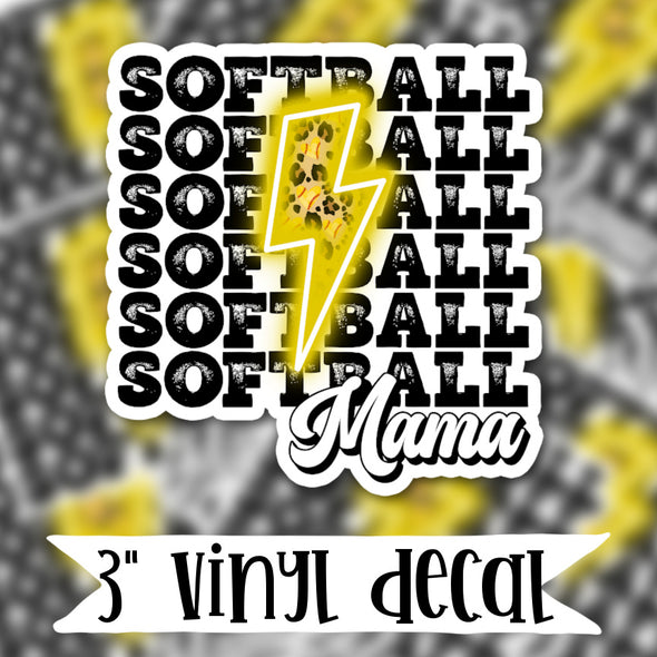 V160 Softball Mama - Vinyl Sticker Decal