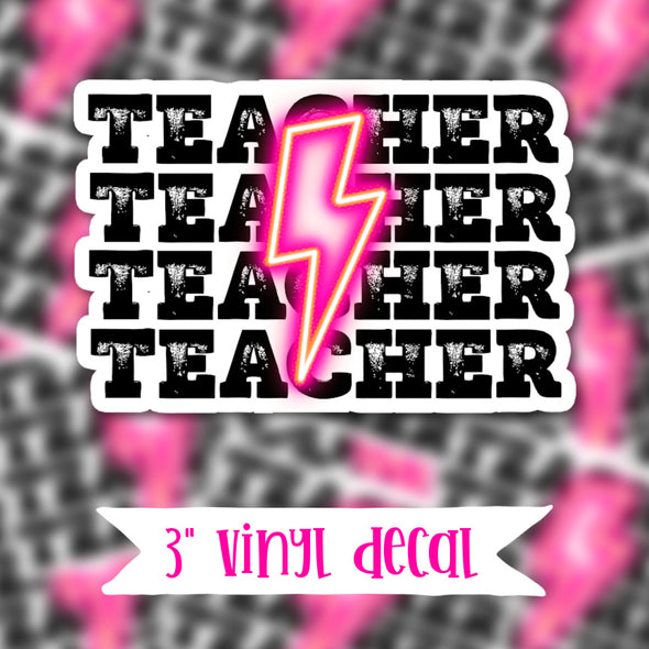 V163 Teacher Bolt - Vinyl Sticker Decal