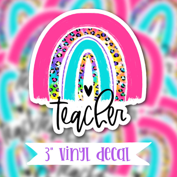 V167 Teacher Tie Dye Rainbow - Vinyl Sticker Decal