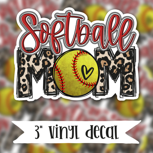 V180 Softball Mom - Vinyl Sticker Decal