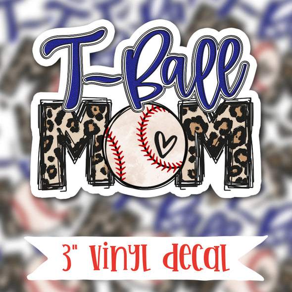 V181 T-Ball Mom - Vinyl Sticker Decal