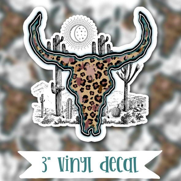 V183 Cow Skull - Vinyl Sticker Decal