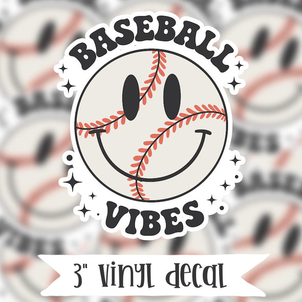 V185 Baseball Vibes - Vinyl Sticker Decal