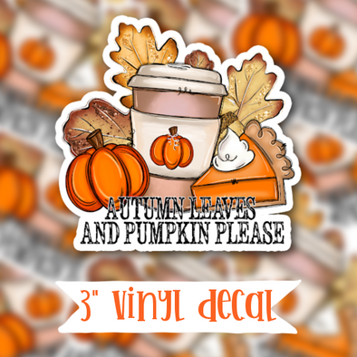 V187 Autumn Leaves - Vinyl Sticker Decal