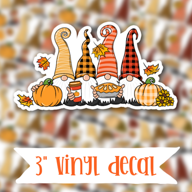 V28 Fall Gnomes - Vinyl Sticker Decal