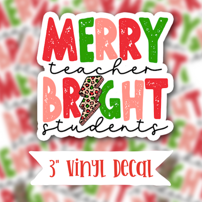 V38 Merry Teacher - Vinyl Sticker Decal