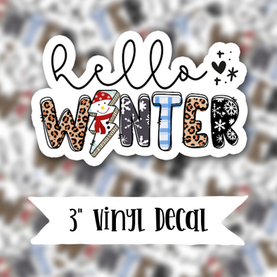 V41 Hello Winter - Vinyl Sticker Decal