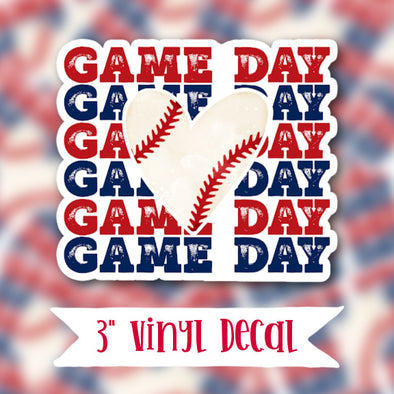 V48 Game Day Baseball - Vinyl Sticker Decal