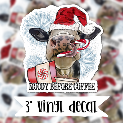 V4 Moody Before Coffee - Vinyl Sticker Decal