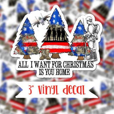 V5 All I Want for Christmas Is You Home - Vinyl Sticker Decal