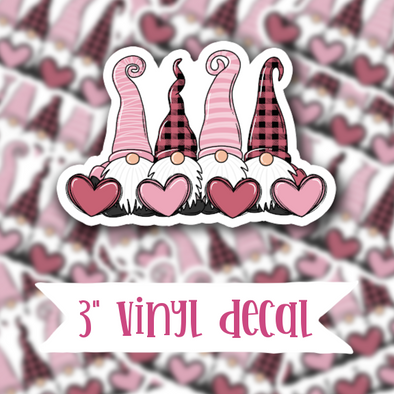 V65 Valentine's Day Gnomes - Vinyl Sticker Decal
