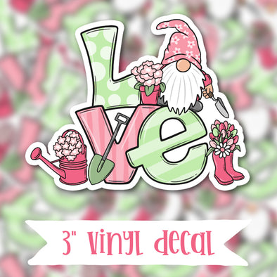 V67 Pink Love Gnomes - Vinyl Sticker Decal