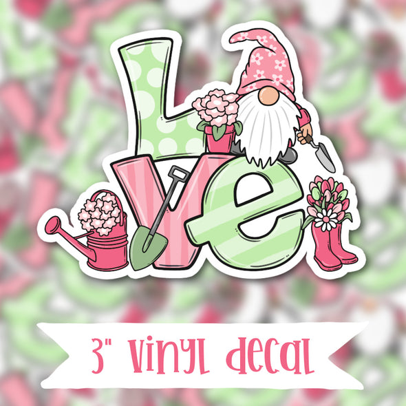 V67 Pink Love Gnomes - Vinyl Sticker Decal