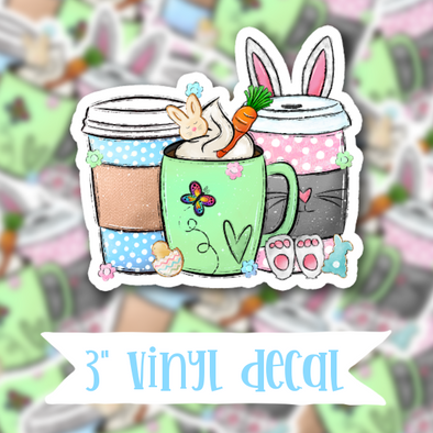 V77 Easter Coffee - Vinyl Sticker Decal