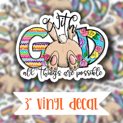 V80 With God Easter - Vinyl Sticker Decal