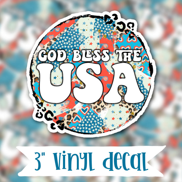 V85 God Bless USA - Vinyl Sticker Decal
