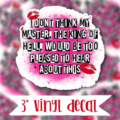 V87 King of Hell - Vinyl Sticker Decal