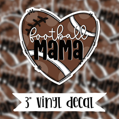 V94 Football Mama Heart - Vinyl Sticker Decal