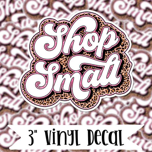 V95 Shop Small Pink Leopard - Vinyl Sticker Decal