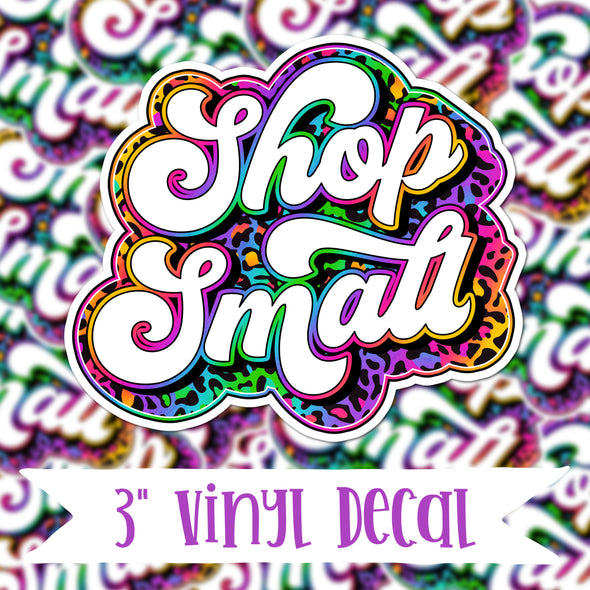 V96 Shop Small Rainbow Leopard - Vinyl Sticker Decal