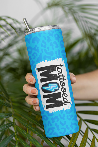 Tattooed Mom - 20 oz Skinny Tumbler Sublimation Transfers