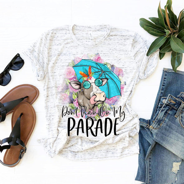 Don't Rain On My Parade Floral Cow - Sublimation Transfer