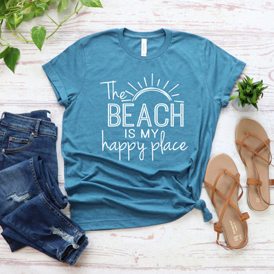 H48 The Beach Is My Happy Place - Screen Print Transfer