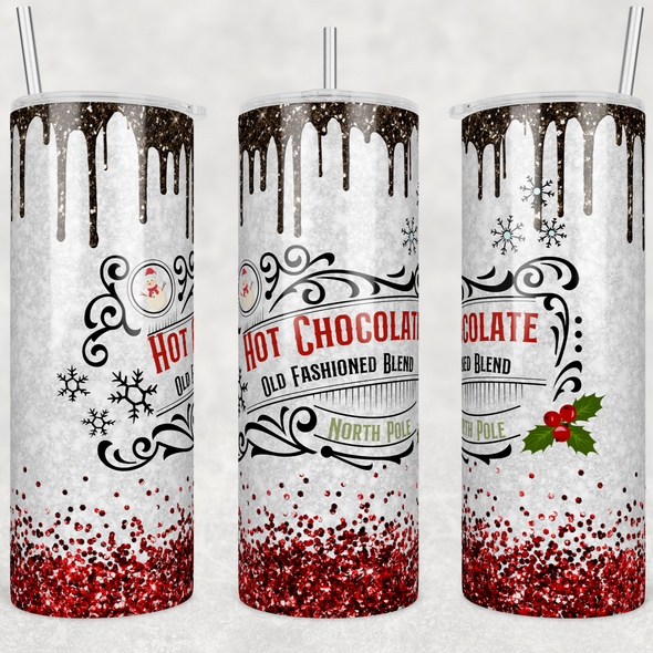 Hot Chocolate - 20 oz Skinny Tumbler Sublimation Transfers