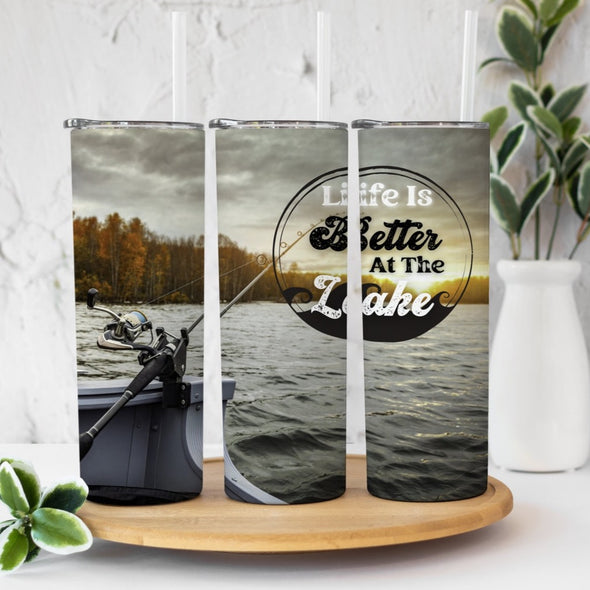 Life Is Better At The Lake - 20 oz Skinny Tumbler Sublimation Transfers