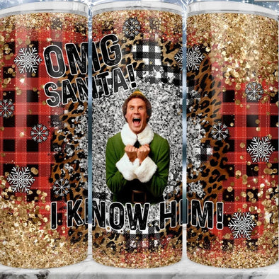 OMG SANTA  - 20oz Stainless Steel Skinny Tumbler (COMPLETED ITEM)