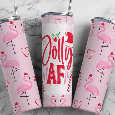Jolly AF - 20oz Stainless Steel Skinny Tumbler (COMPLETED ITEM) - CLOSING 10/16