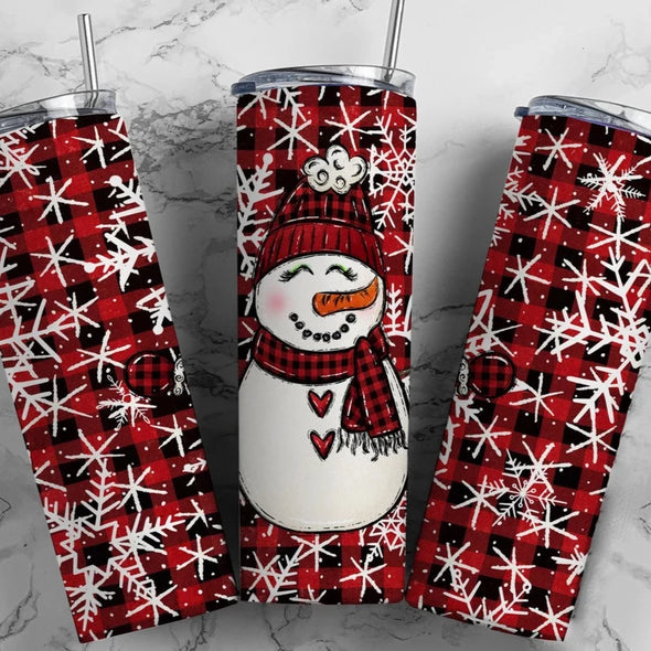 Cute Snowman - 20 oz Skinny Tumbler Sublimation Transfers