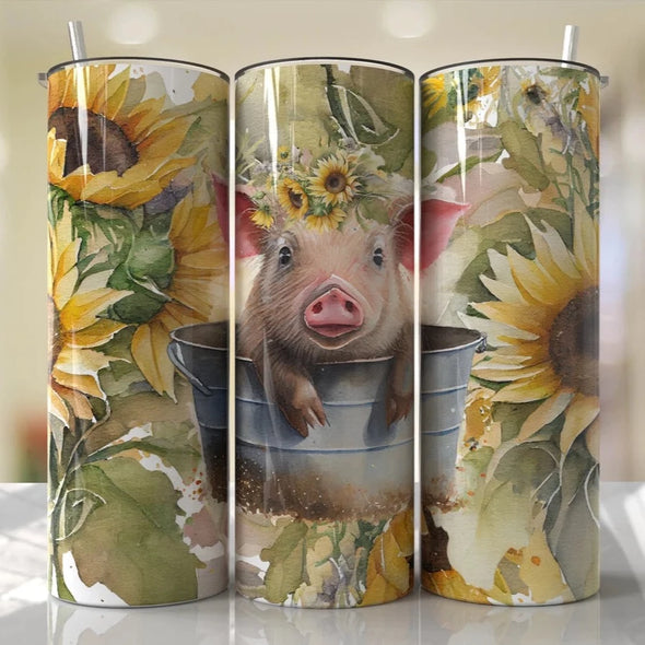 Pig in the Tub - 20 oz Skinny Tumbler Sublimation Transfers