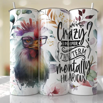 Funny Chicken - 20 oz Skinny Tumbler Sublimation Transfers