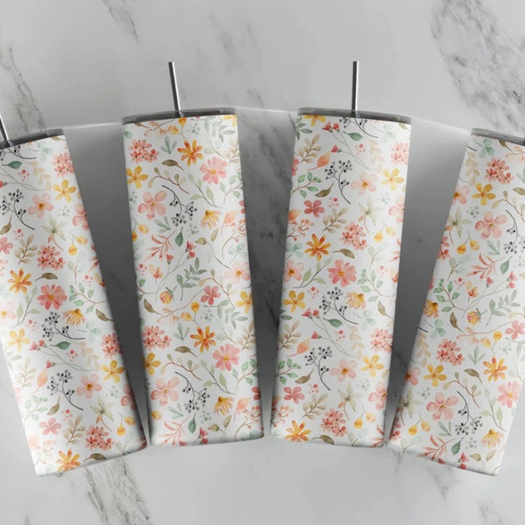 Dainty Wildflowers - 20 oz Skinny Tumbler Sublimation Transfers